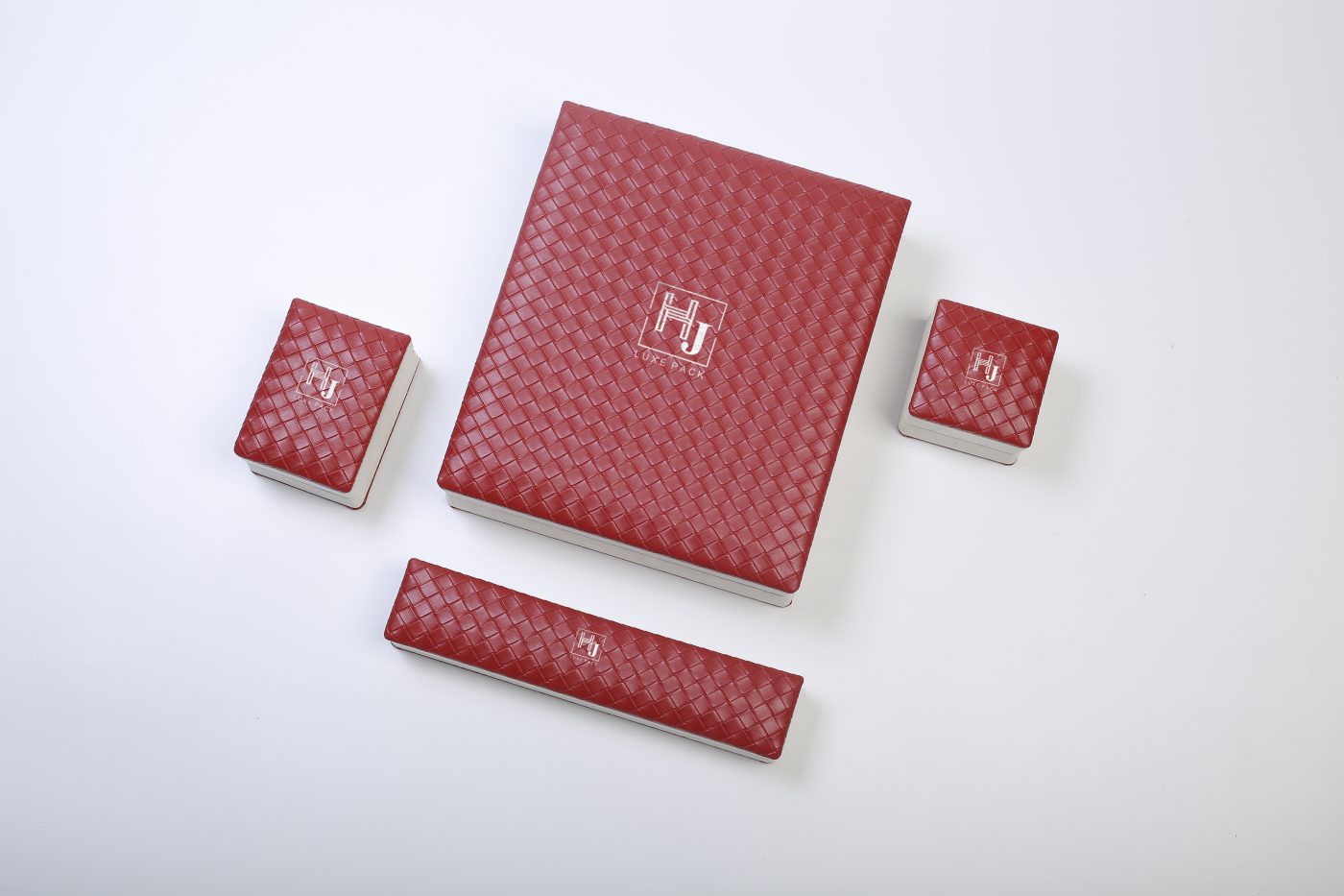 PU Leather Jewelry Packaging - Rigid Flip-top Luxury Box Suite View 1