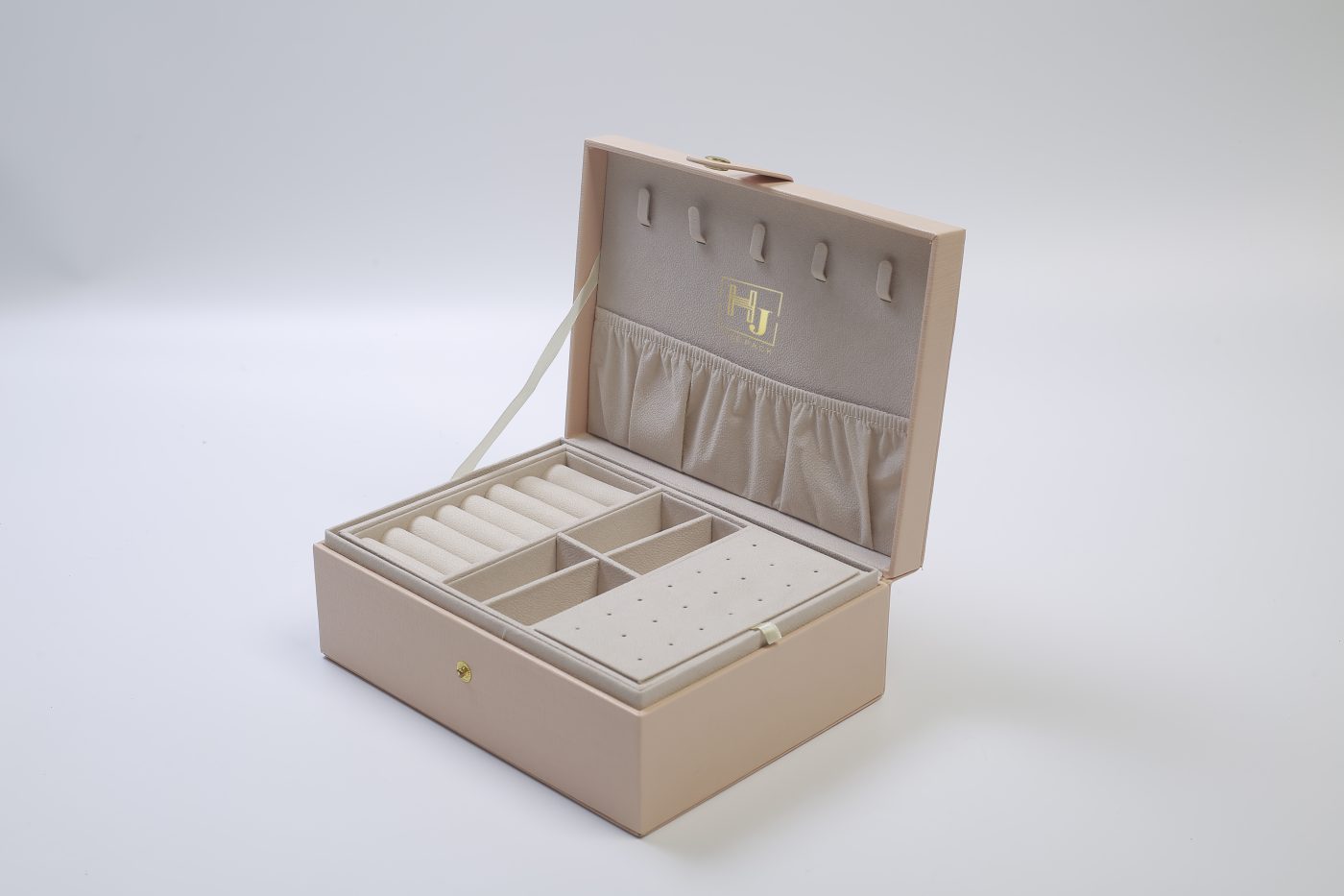 Multi-functional Jewelry Storage Box - PU Leather Rigid Flip-top Luxury Packaging View 3