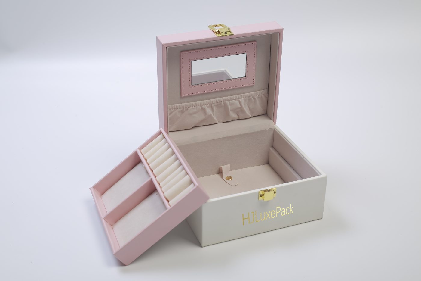 Cute Pink Bow Jewelry Storage Box - Magnetic Closure PU Leather Rigid Flip-top Design View 5