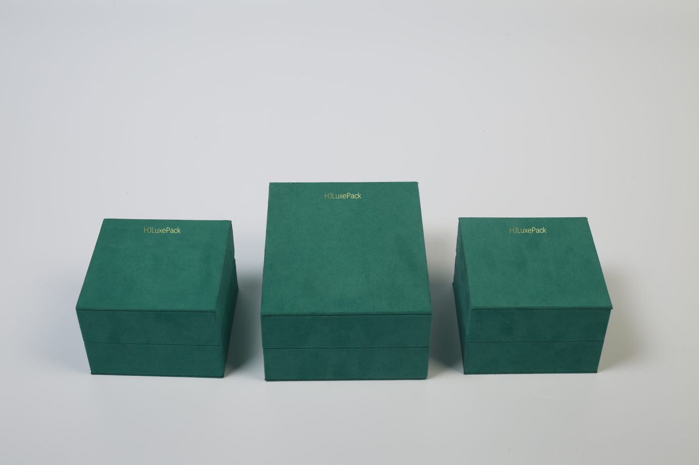 Faux Suede Jewelry Box - Luxury Rigid Flip-top Packaging Suite View 1