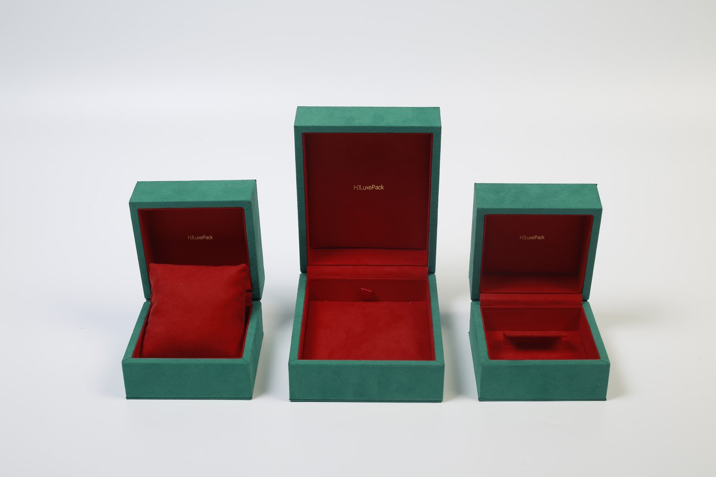 Faux Suede Jewelry Box - Luxury Rigid Flip-top Packaging Suite View 2