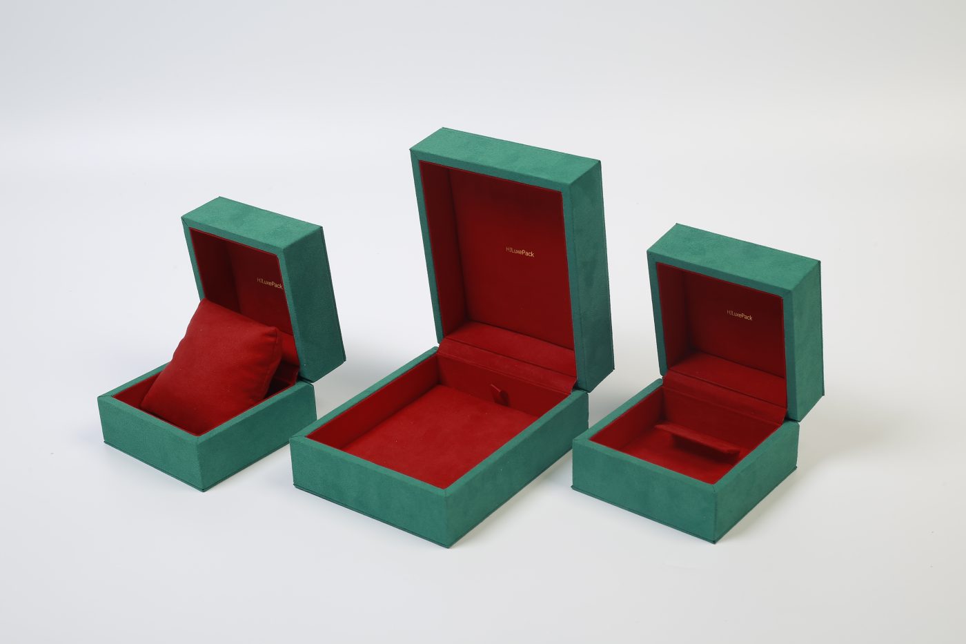 Faux Suede Jewelry Box - Luxury Rigid Flip-top Packaging Suite View 3