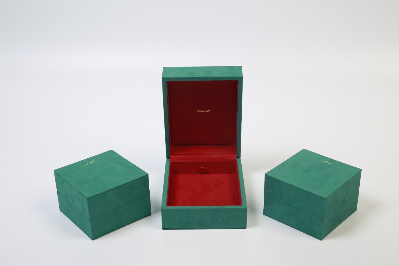 Faux Suede Jewelry Box - Luxury Rigid Flip-top Packaging Suite View 4