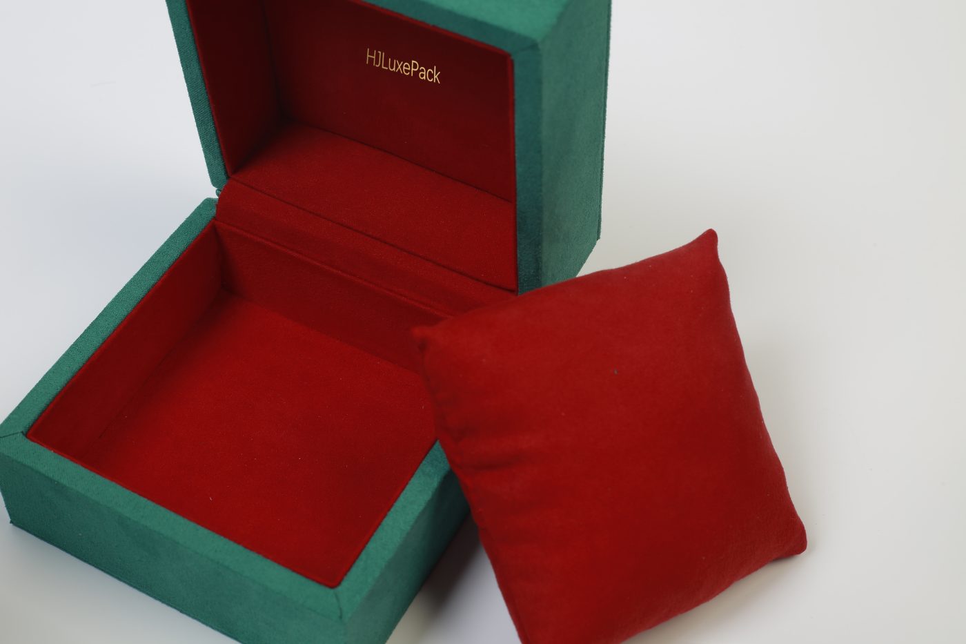 Faux Suede Jewelry Box - Luxury Rigid Flip-top Packaging Suite View 5