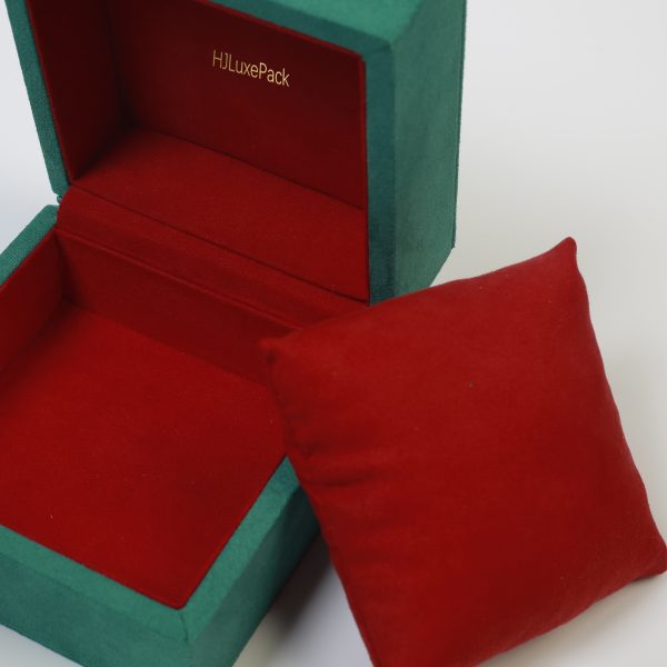 Faux Suede Jewelry Box - Luxury Rigid Flip-top Packaging Suite View 5