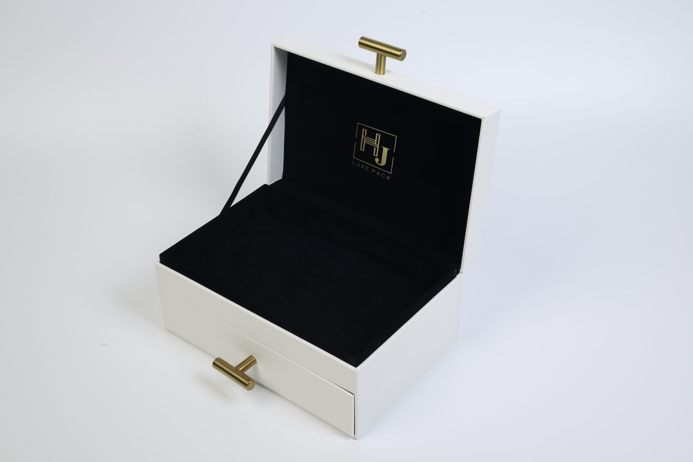 Two-tier Drawer Style Jewelry Storage Box - Multi-functional Rigid Flip-top Luxury Packaging View 3