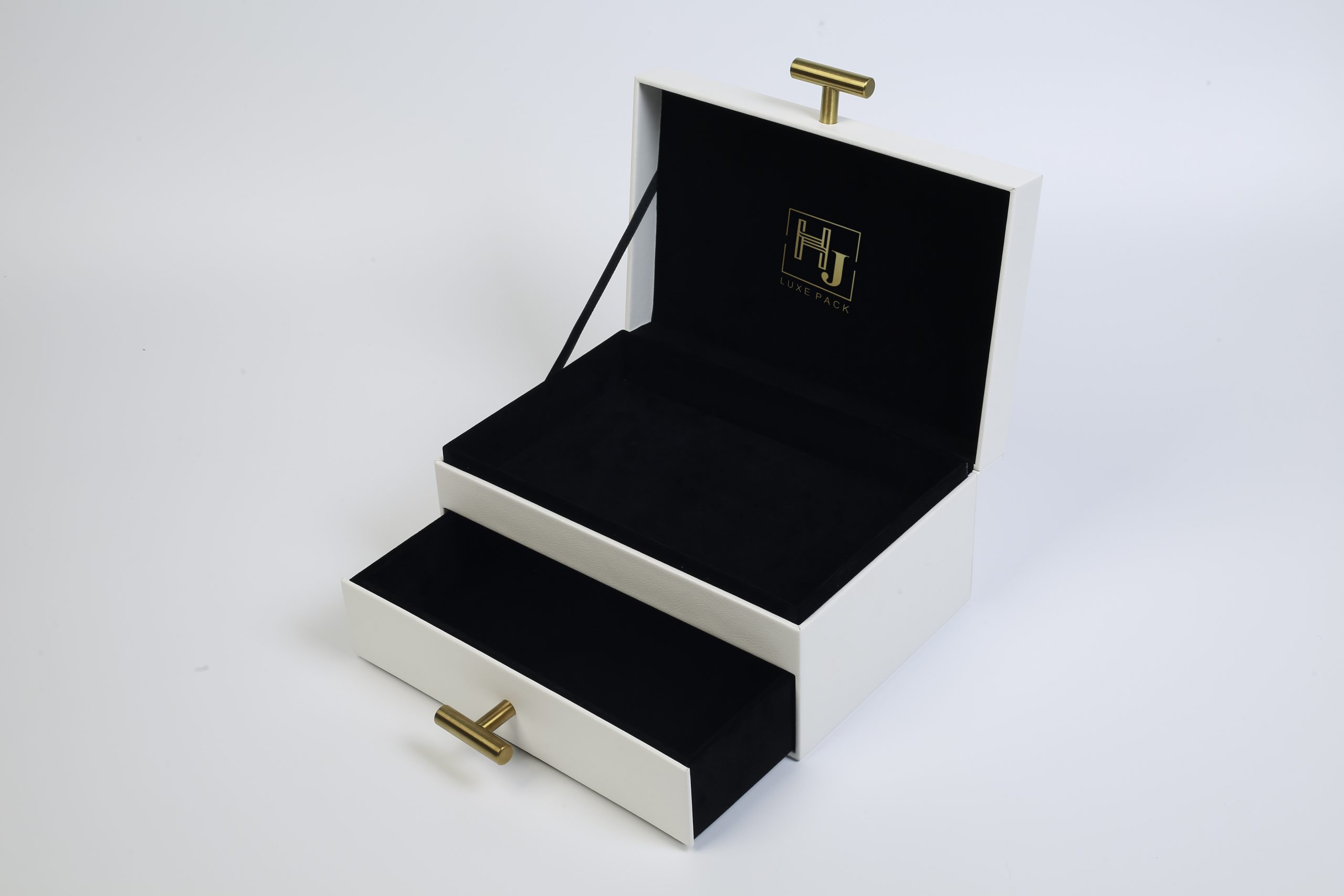 Two-tier Drawer Style Jewelry Storage Box - Multi-functional Rigid Flip-top Luxury Packaging View 4