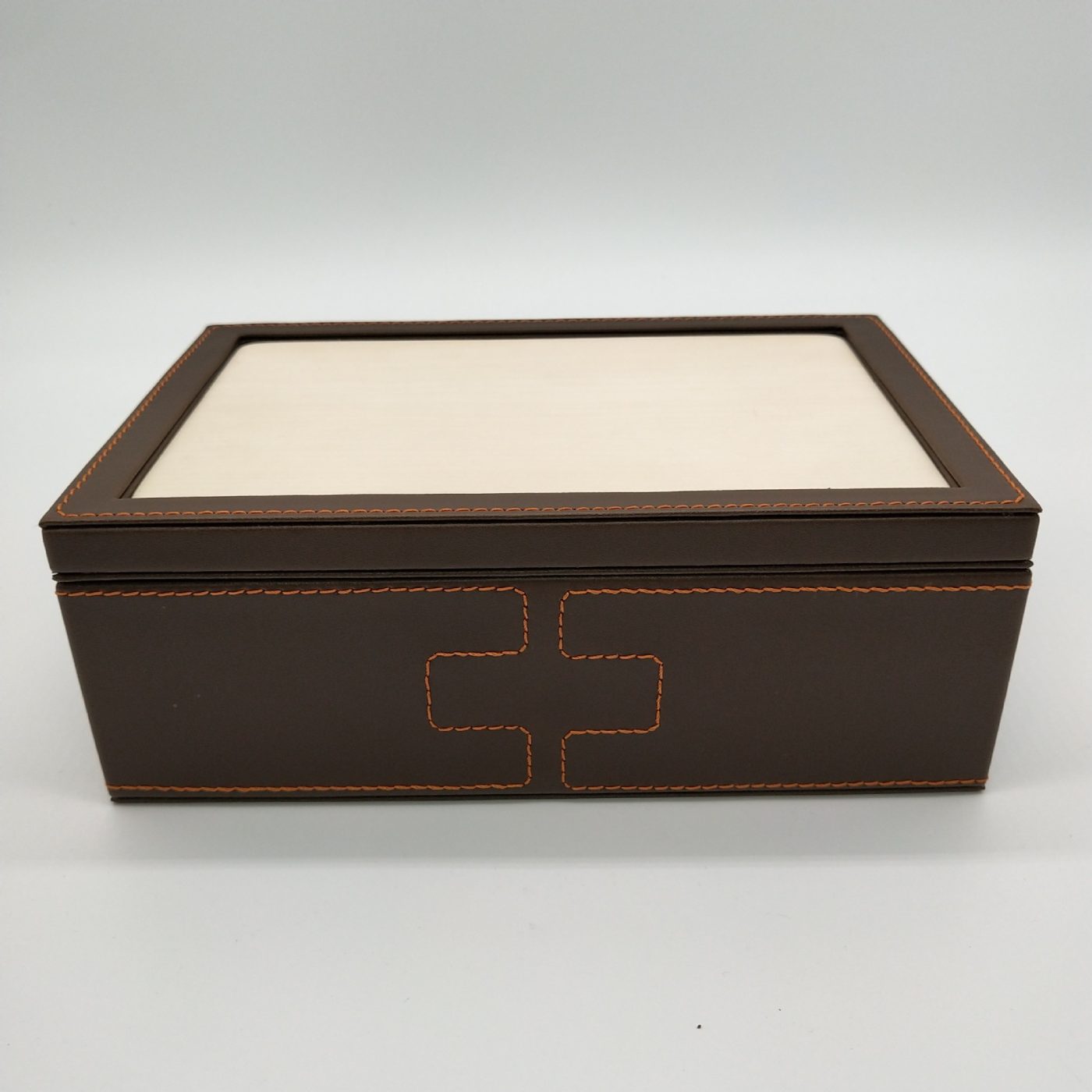 Luxury Wooden PU Leather Jewelry Gift Box – Rigid Flip-top Custom Packaging View 1