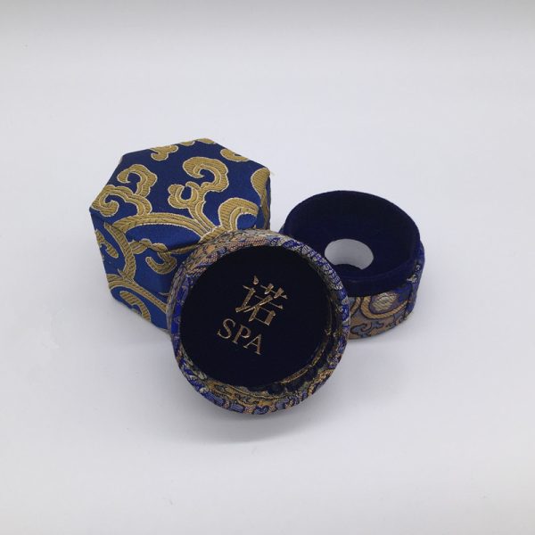 Hexagonal Embroidered Cylinder Box | Jewelry Packaging D067