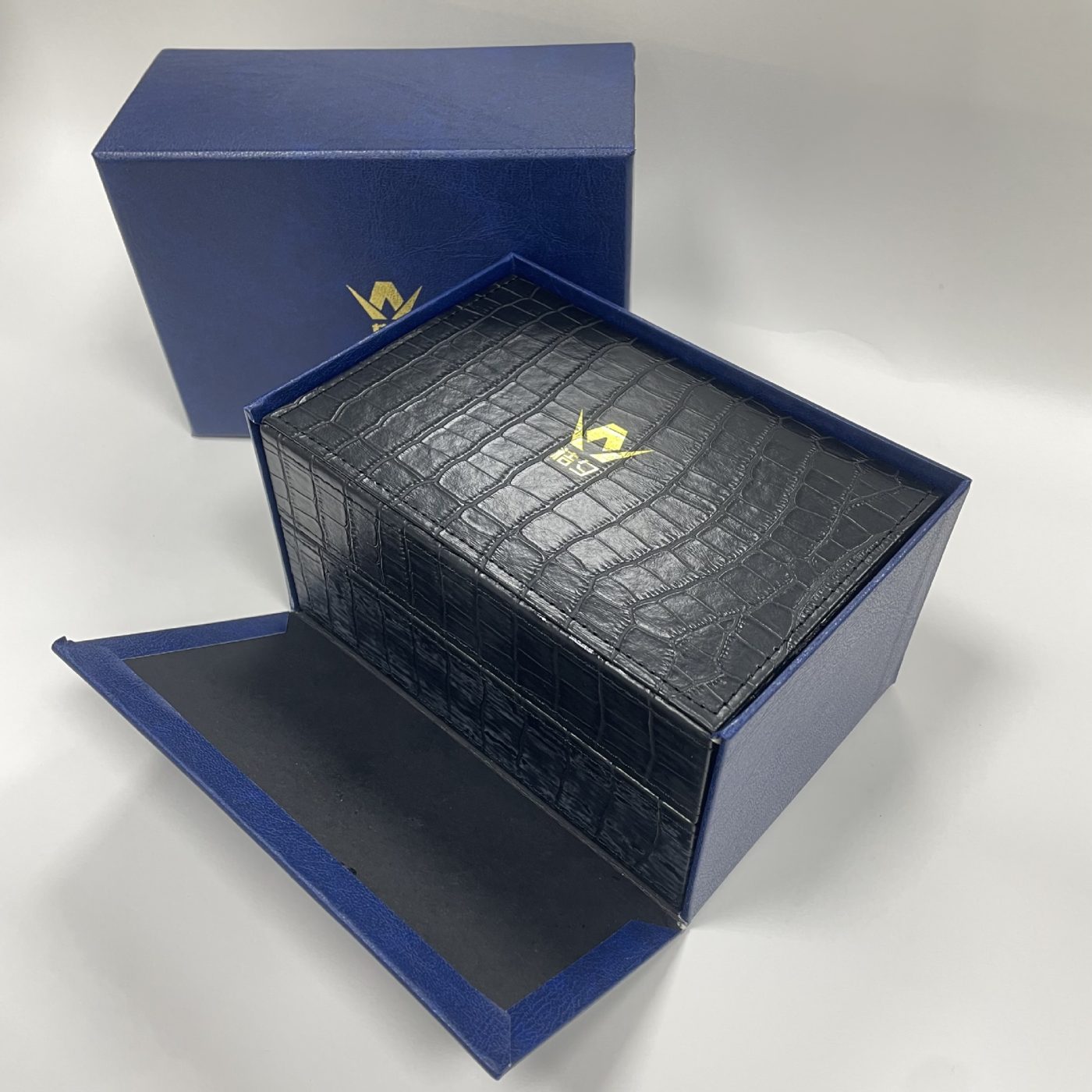 Luxury Crocodile Pattern Wooden Watch Gift Box – Rigid Custom Packaging View 1