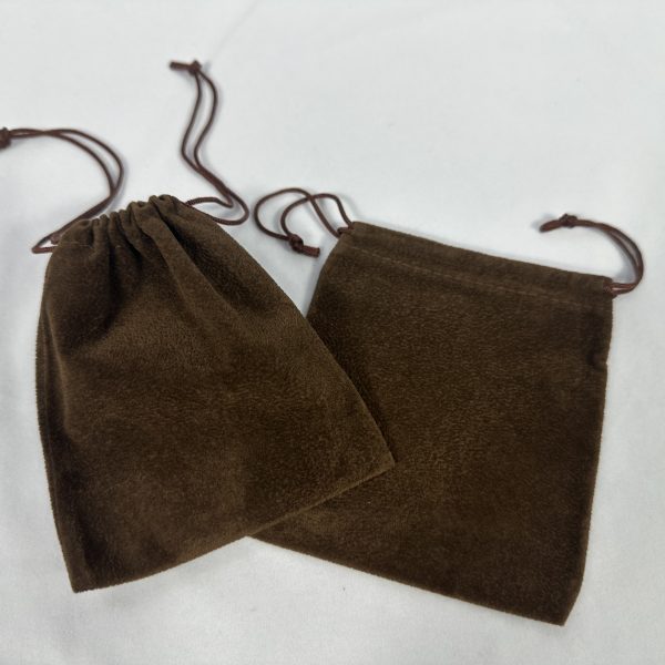 Classic Elegance Brown Faux Suede Pouch Bag | Pouches D088