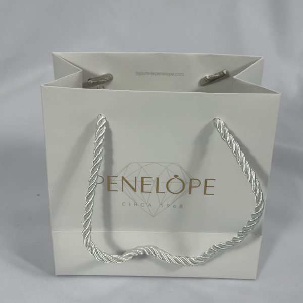 Sleek White Twisted Rope Handle Gift Bag | Paper Bag J007