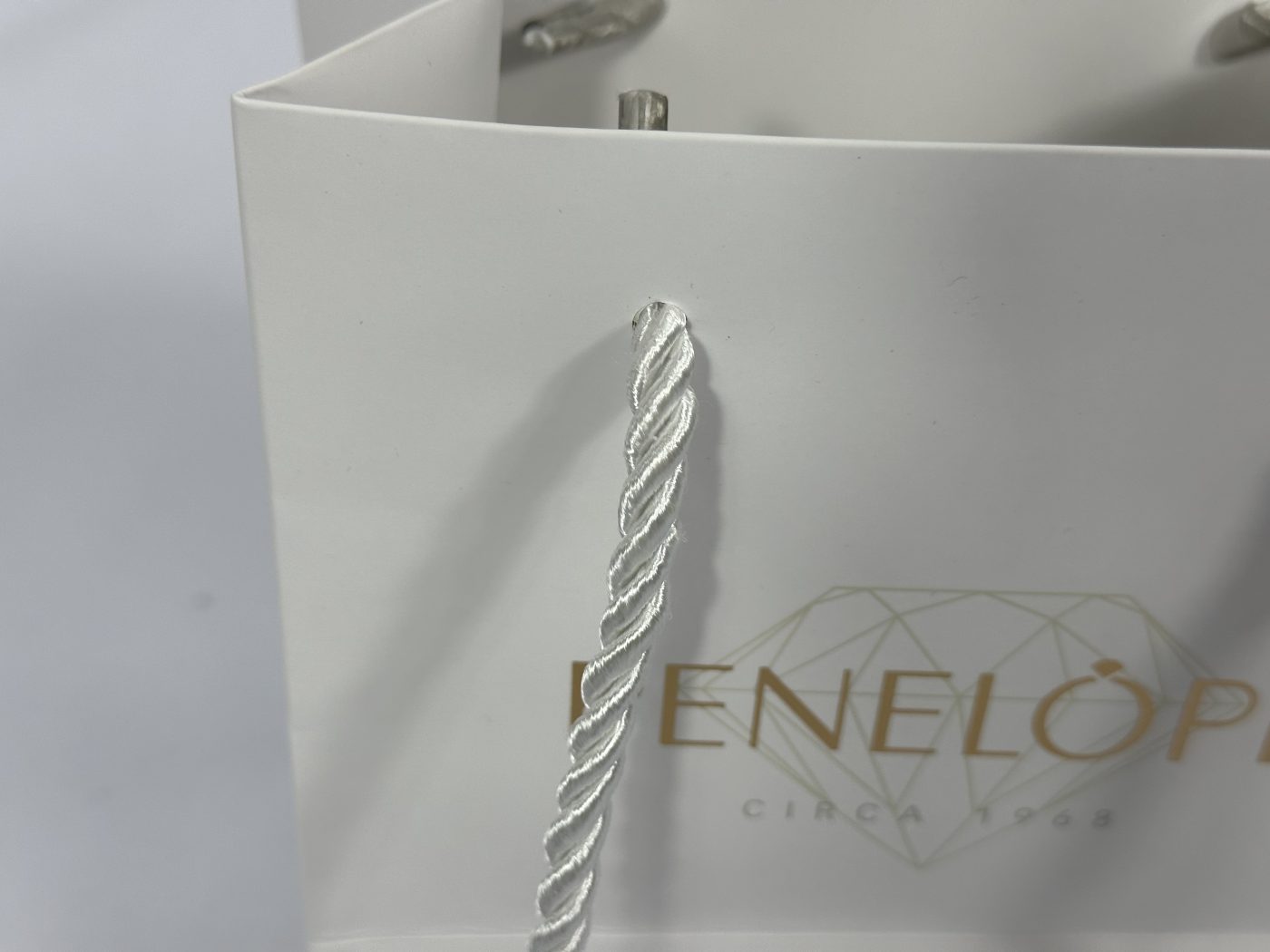 Sleek White Twisted Rope Handle Gift Bag | Paper Bag J005 | HJLUXEPACK custom and luxury packaging provider View 2