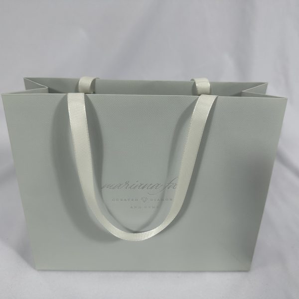 Sophisticated Light Grey Ribbon Handle Gift Bag | Paper Bag J009